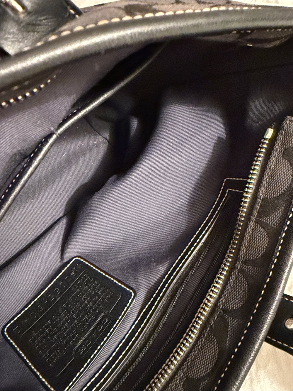 Coach Black Signature Canvas Shoulder Tote - Picture 4 of 6